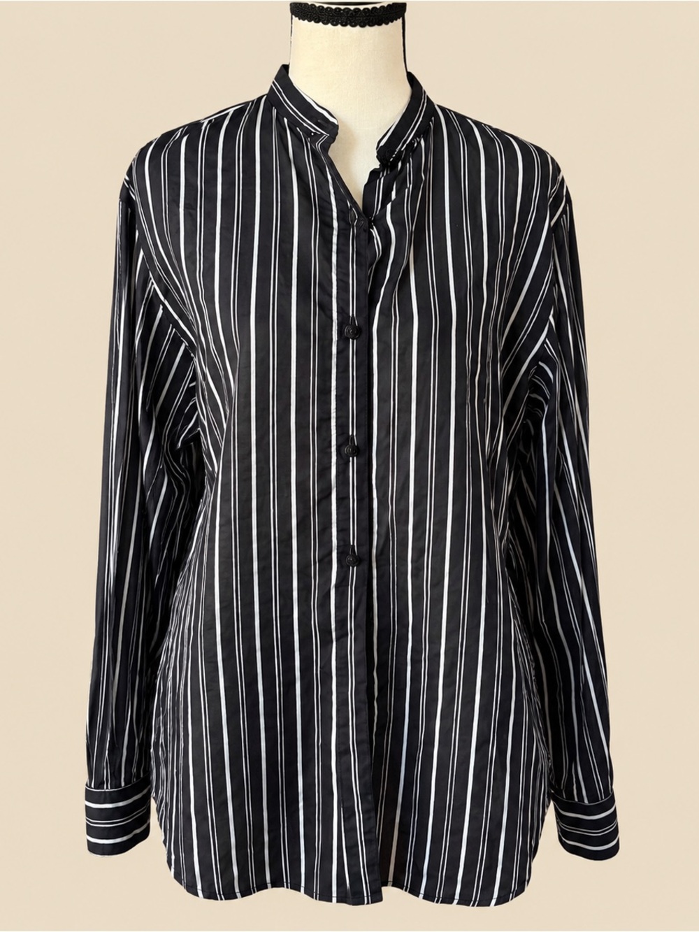 Lauren Ralph Lauren Cotton Stripe Button Down L